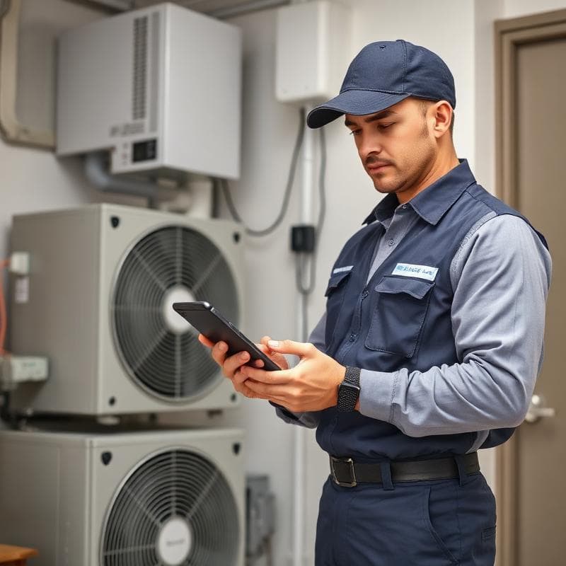 Repair person with report